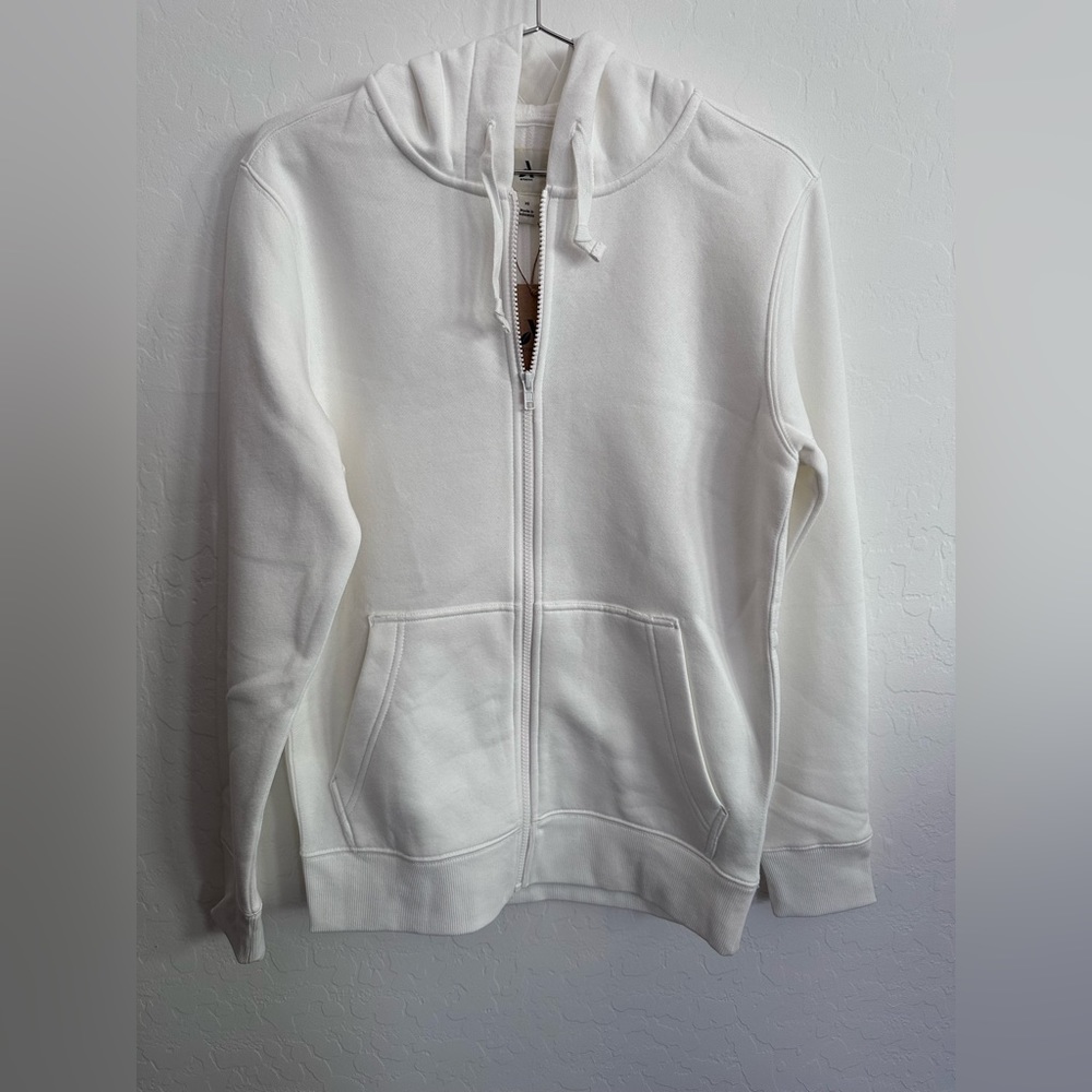 Amazon Essentials Men's Full-Zip Hooded Fleece Sweatshirt XS ivory/white